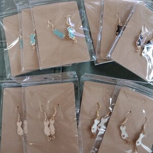 Elegant Gold and White Earrings